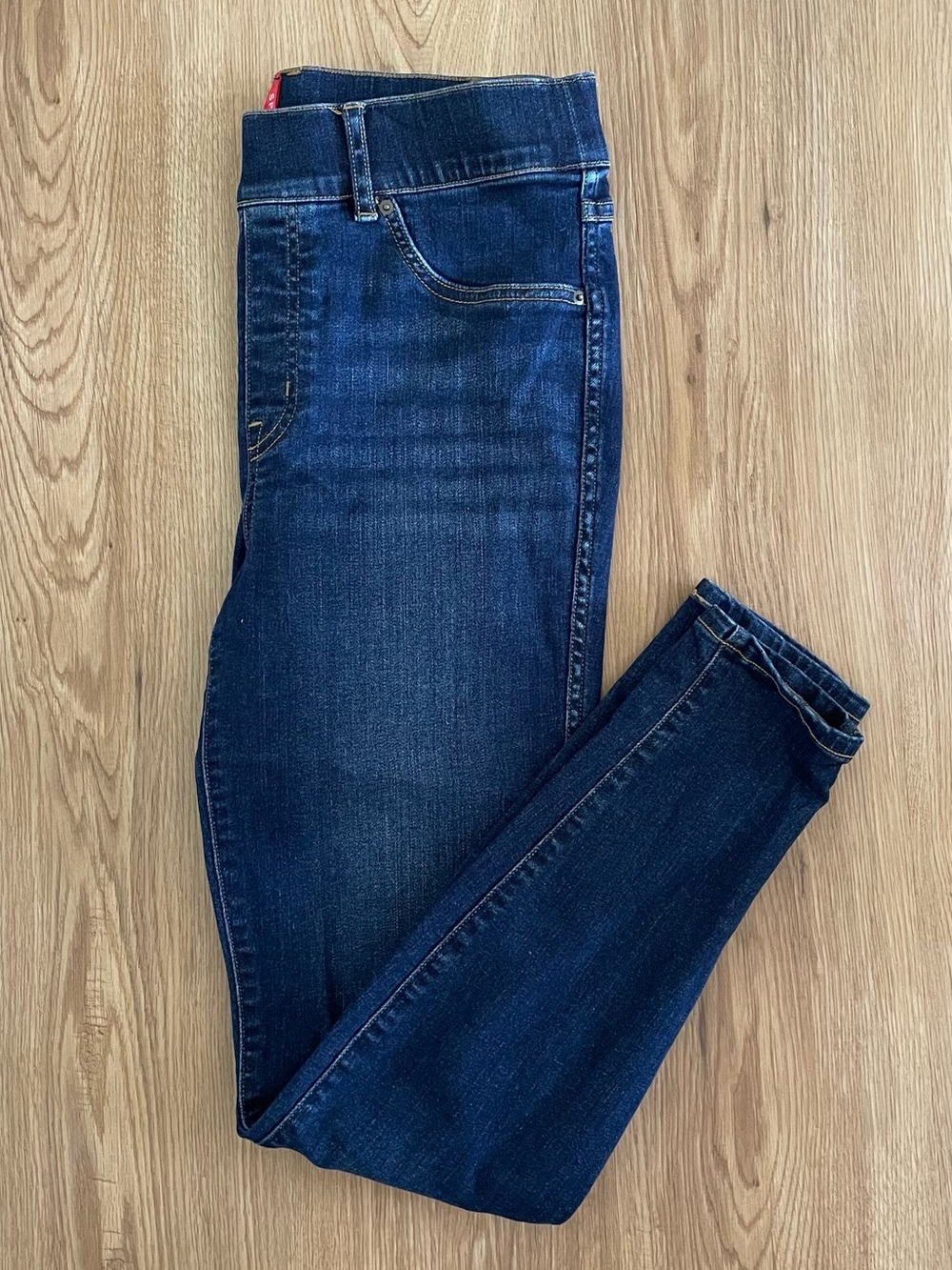 SPANX Women's Skinny Jeans in Dark Blue Wash